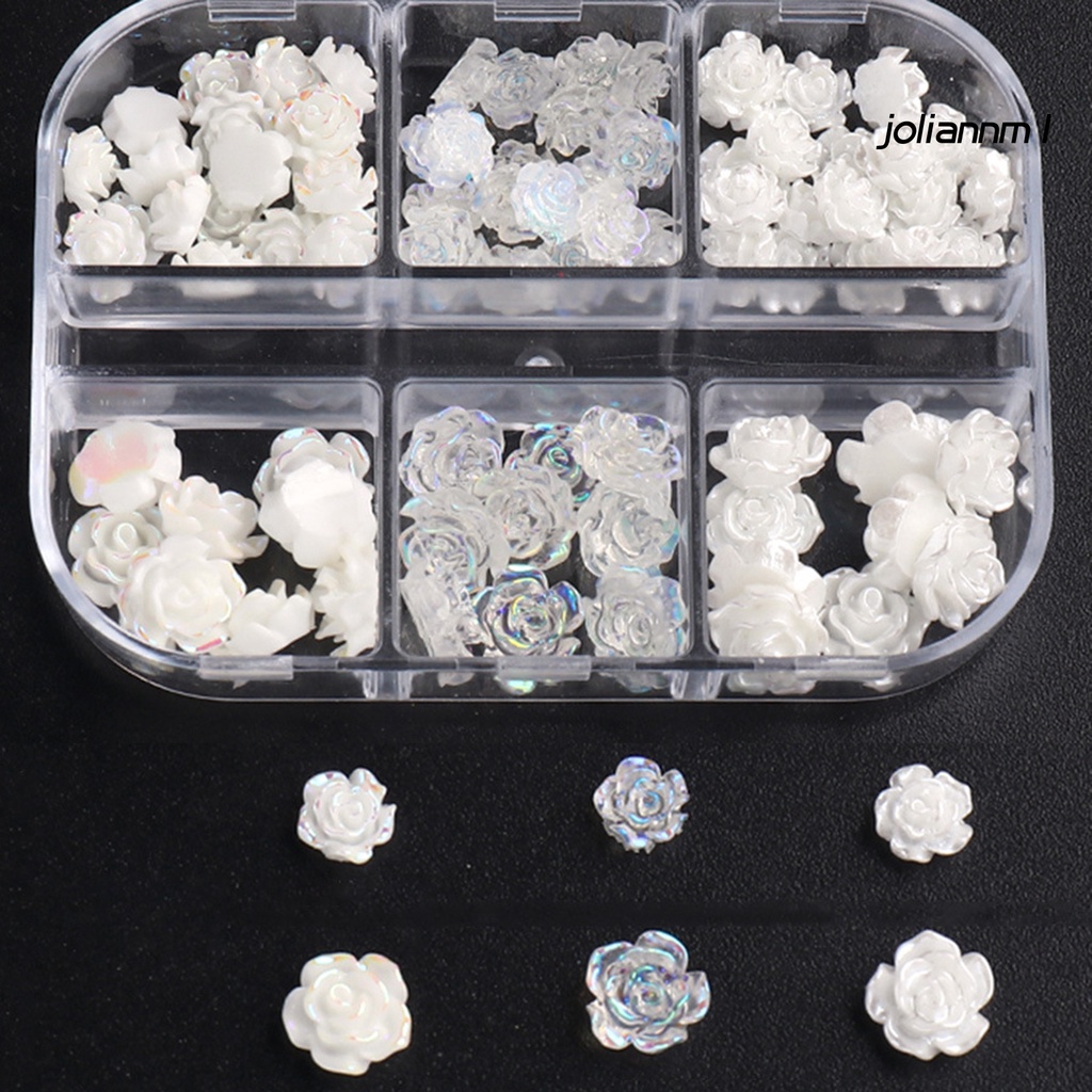 Set 90 phụ kiện trang trí móng tay hình hoa trà 3d bằng nhựa resin