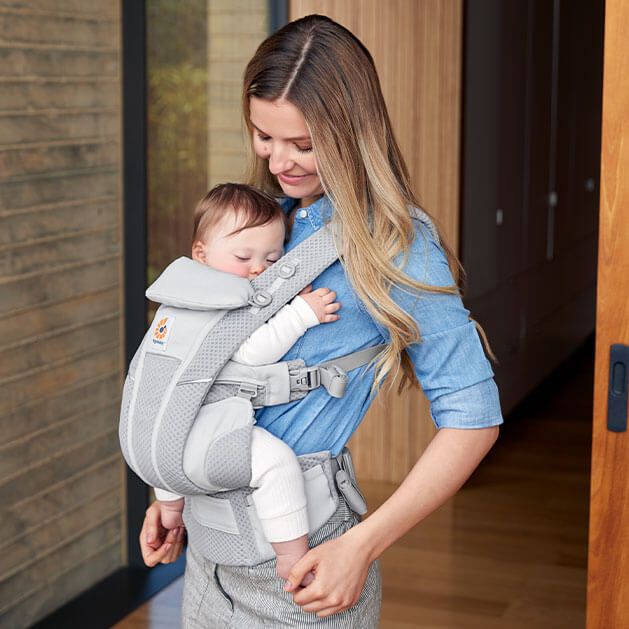 🍒Địu cho bé Ergobaby Omni Breeze,địu trợ lực 4 tư thế với vải SoftFlex siêu mát,cho bé từ 3,2-20kg,bảo hành 12m