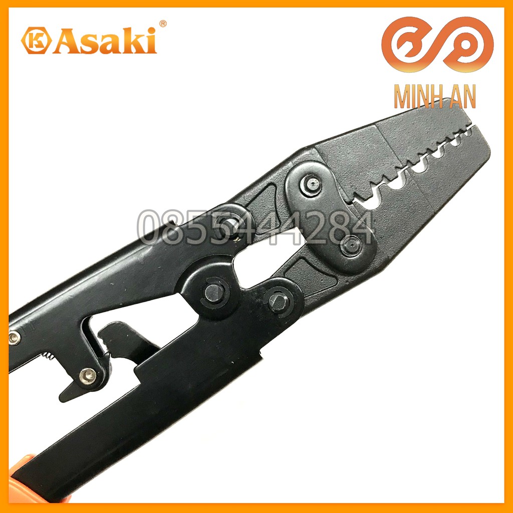 Kìm bấm cos 6L 0.5 -&gt; 6mm2 [HÀNG CHÍNH HÃNG] Asaki AK-9110 (Kềm bấm cốt 6L)