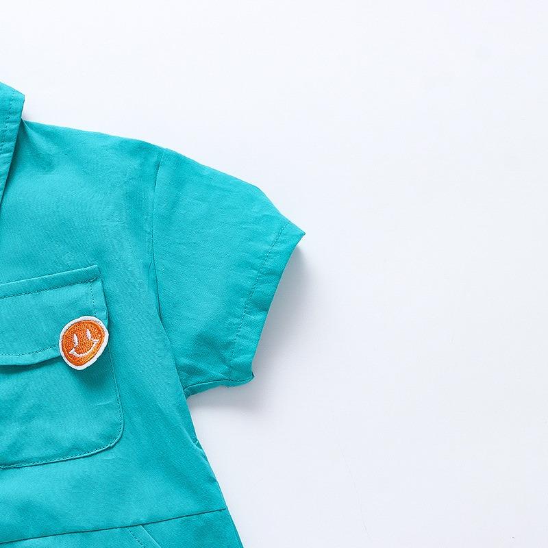 Bộ Áo Liền Quần Tay Ngắn Chất Liệu Cotton Thời Trang Mùa Hè Phong Cách Hàn Quốc Cho Bé Sơ Sinh