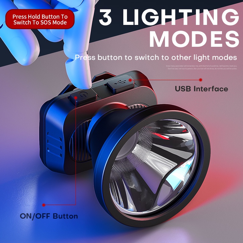 Đèn pin đeo đầu SUPERFIRE HL52 siêu sáng tiện lợi