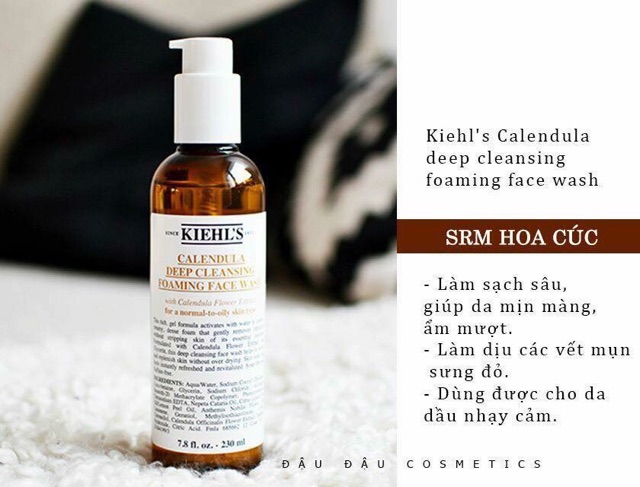 [DUTYFREE_SẴN] Sữa rửa mặt hoa cúc Kiehls (Kiehl's Calendula Deep Cleansing Foaming Face Wash) 230ml 500ml