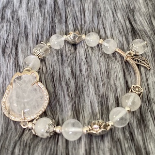 Vòng tay đá mix charm bạc