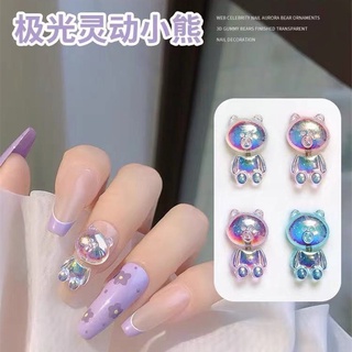 Charm gấu lắc đầu trang trí móng tay