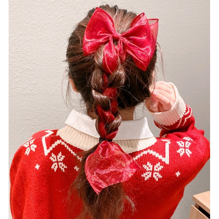 Cài kẹp tóc nơ dài ruy băng phong cách Hàn Quốc cổ trang Lh0917399527