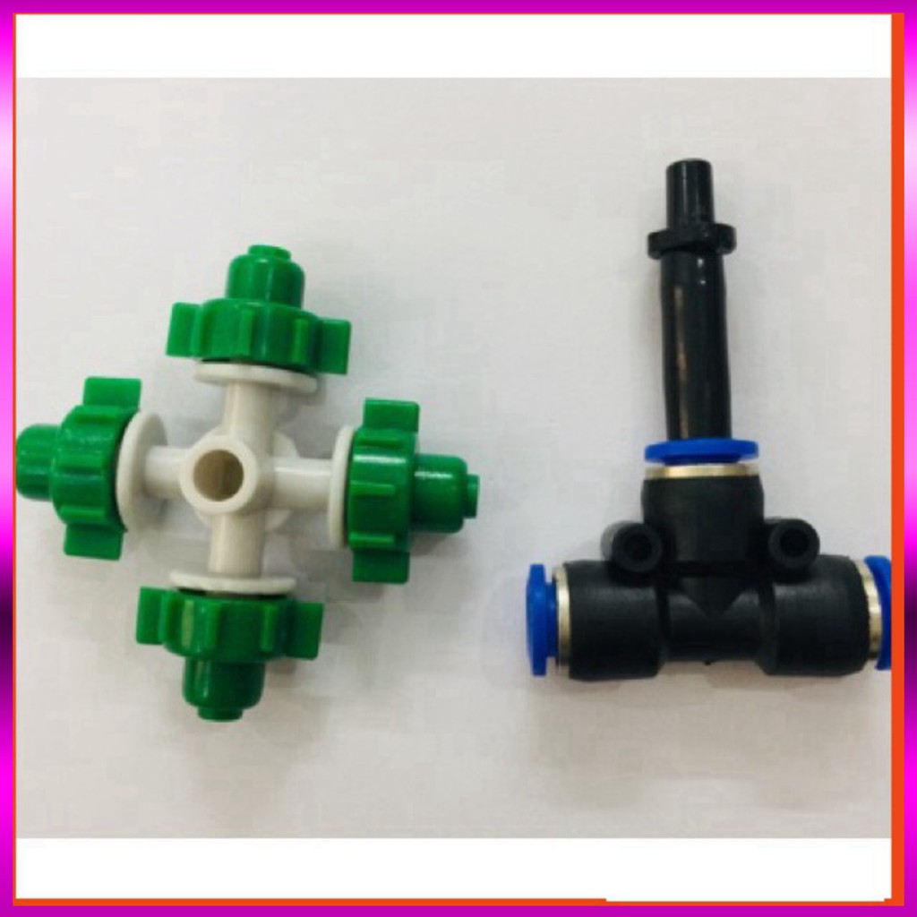 [GIÁ TỐT]  Béc phun sương 4 cửa kèm kết nối nhanh ống 8mm (4tia)