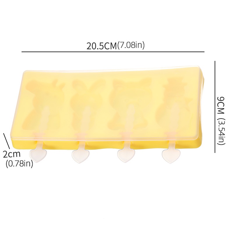 Khuôn làm kem que bằng silicon diy tiện dụng 3-4 ngăn