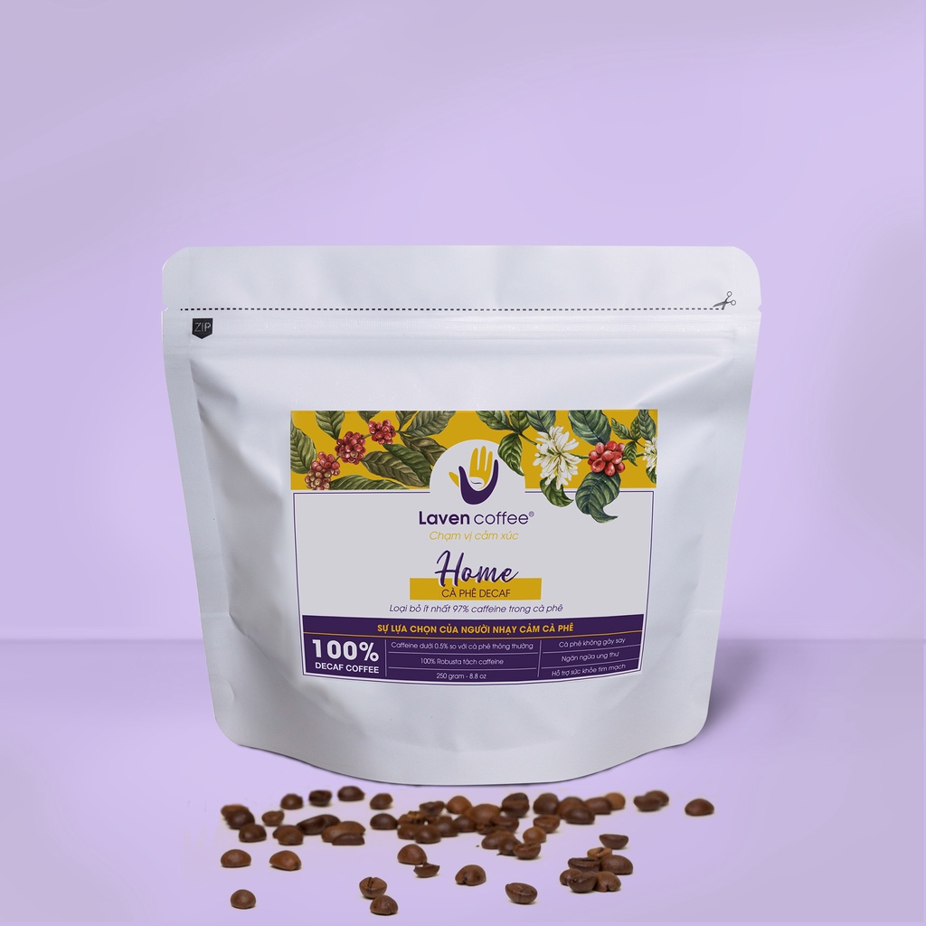 Cà phê Decaf HOME cao cấp tách Caffeine - Laven Coffee Không Gây Say, Khó Chịu, Mất Ngủ