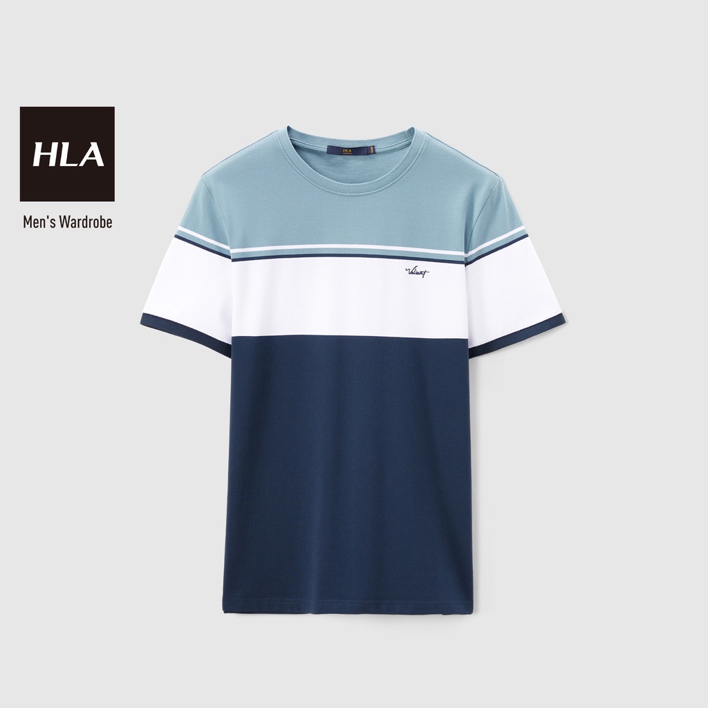 HLA - Áo Thun Nam Ngắn Tay Classic Hit Color Short-sleeved T-shirt
