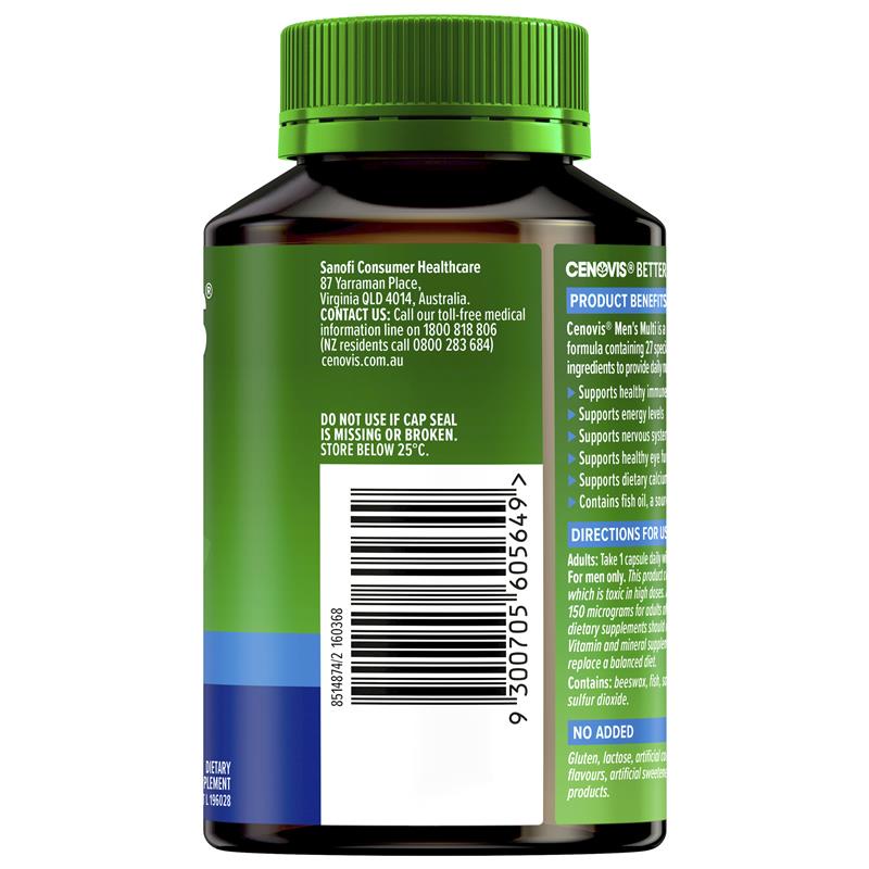 Viên uống CENOVIS Men's MULTI multivitamin 100 viên 50 viên, bổ sung vitamin tổng hợp năng lượng dành cho nam
