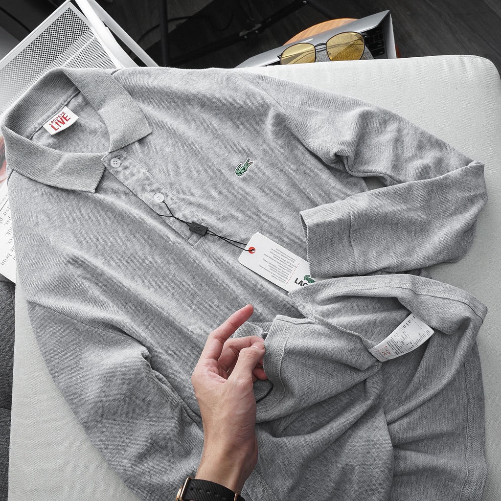 Áo Polo nam dài tay vải Lacoste thêu cá cao cấp - BENTINO | BigBuy360 - bigbuy360.vn