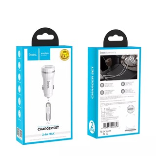 Tẩu sạc oto hoco z27 kèm cáp lightning iphone/ typec/ micro 5v/2.4a
