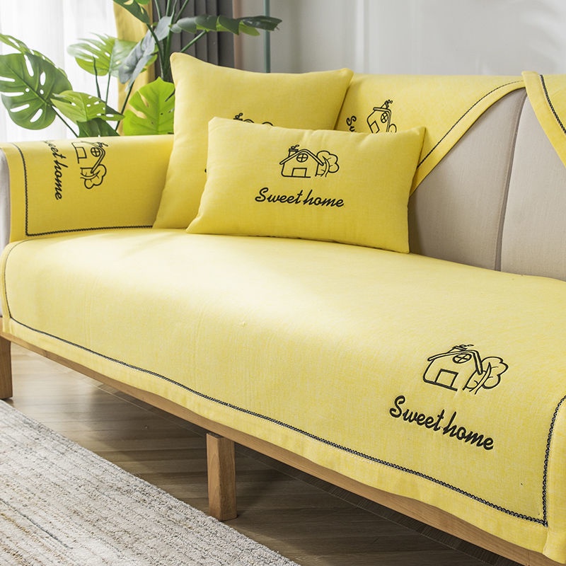 Vỏ Bọc Đệm Ghế Sofa Bằng Vải Cotton Lanh Thêu Họa Tiết Đơn Giản Hiện Đại Phong Cách Bắc Âu