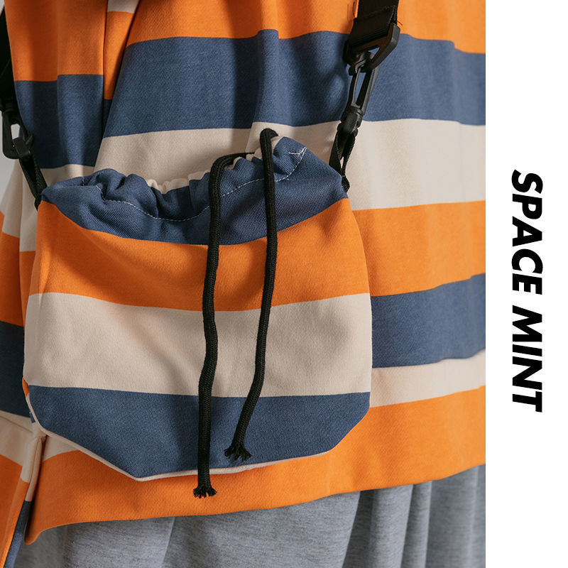 Áo thun tay dài dáng rộng họa tiết sọc ngang thời trang cho nam