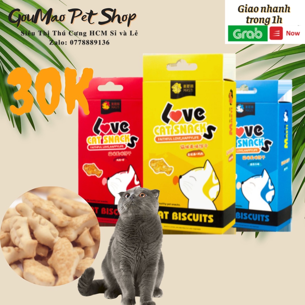 Bánh thưởng cho mèo Love Cat Snack - sản phẩm của Masti - 100g