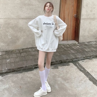 Áo sweater nỉ bông chữ choices in style Hàn Quốc