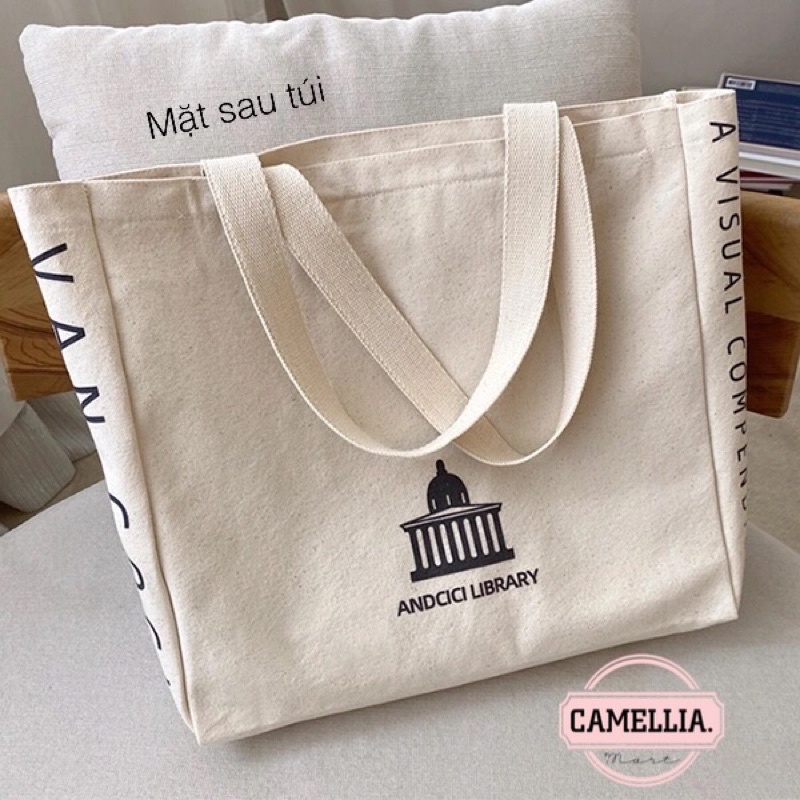 Túi tote vải Canvas vintage đeo vai  in hình Vangogh phong cách Hàn Quốc đi học đi chơi