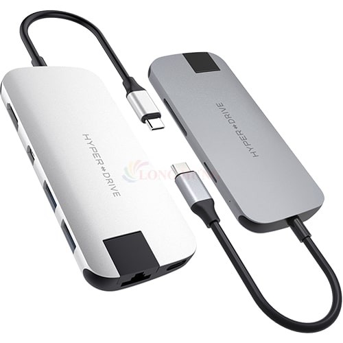 Cổng chuyển đổi HyperDrive Slim 8-in-1 USB-C Hub HD247B - Hàng chính hãng