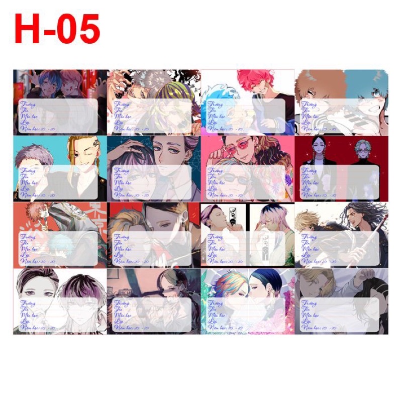 Nhãn vở Rindou haitani Tokyo revengers 16-200 nhãn couple khác nhau/ nhãn dán mikey,draken,takashi,takemichi,tachibana
