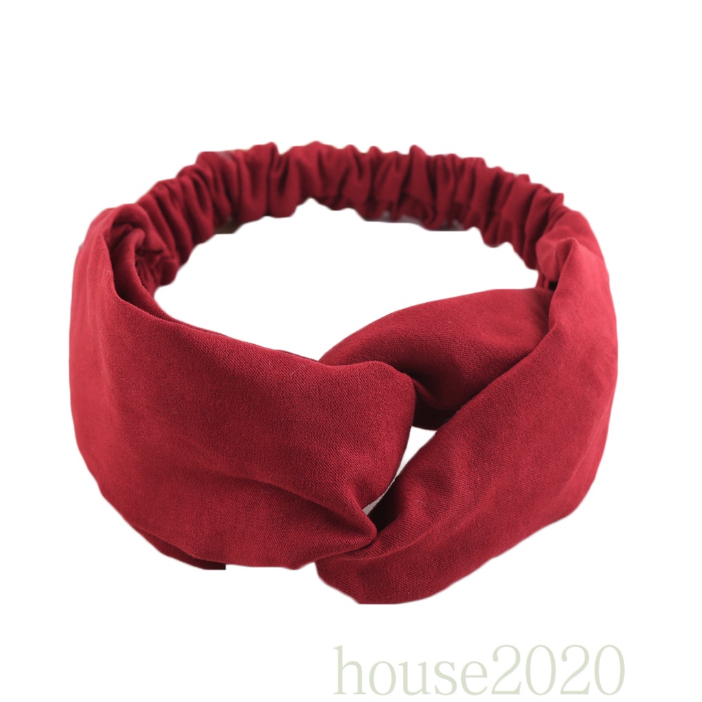 Băng đô vải da lộn co giãn thắt nút màu trơn thời trang 2020 dành cho nữ