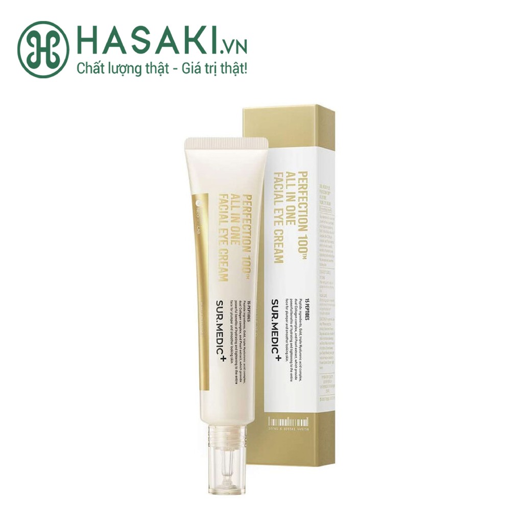 Kem Dưỡng Mắt Sur.Medic+ Giảm Nếp Nhăn, Ngăn Lão Hóa Perfection 100™ All In One Facial Eye Cream 35ml