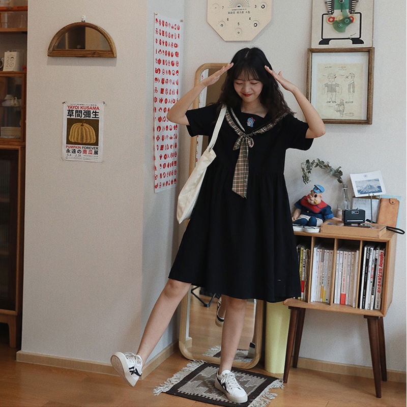 Đầm midi Màu Đen Phong Cách Thời Trang Nhật Hàn Ngọt Ngào Xinh Xắn