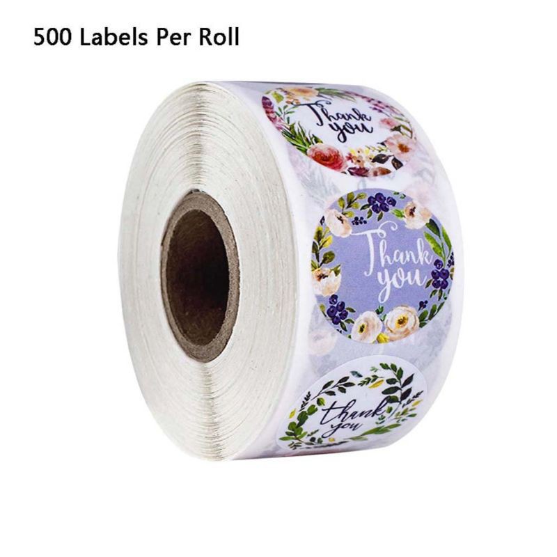 Cozyx 500pcs 4 Designs Floral Thank You Stickers Wedding Party Labels