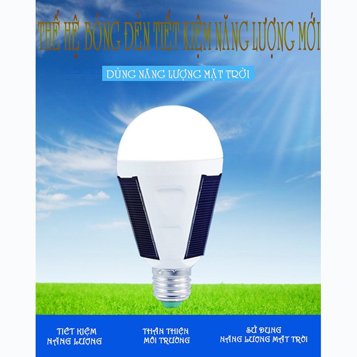 BÓNG ĐÈN TÍCH ĐIỆN NĂNG LƯỢNG MẶT TRỜI- Đèn LED năng lượng mặt trời 12w