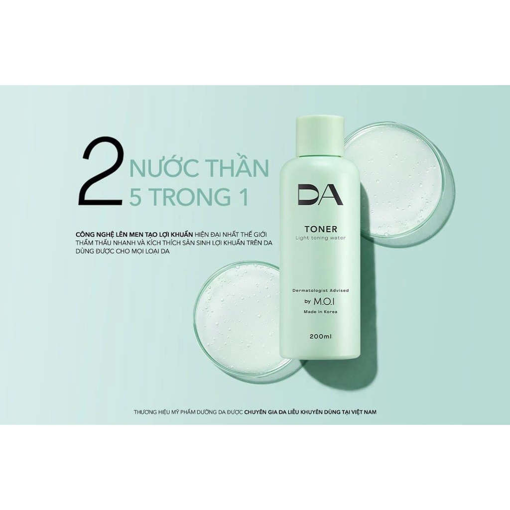 CHÍNH HÃNG - Toner D.A by M.O.I dưỡng da trắng sáng, mịn màng cấp ẩm tức thì - Bun cosmetic | BigBuy360 - bigbuy360.vn