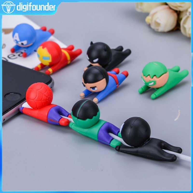 SUPERMAN Phụ Kiện Bọc Bảo Vệ Dây Cáp Sạc Usb Kiểu Dáng Xinh Xắn Tiện Dụng