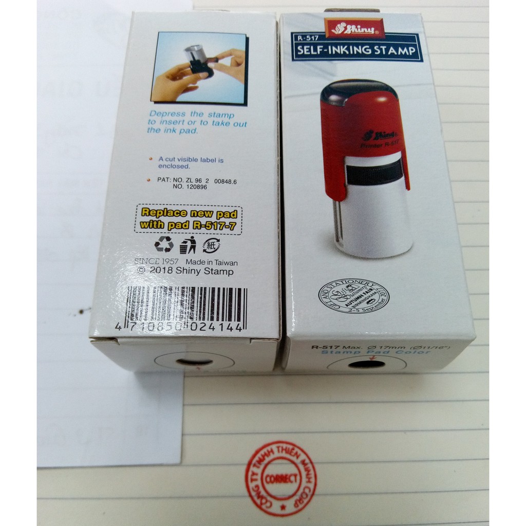 Dấu Shiny Tròn R-517 Khắc Ký Hiệu, Logo 17mm