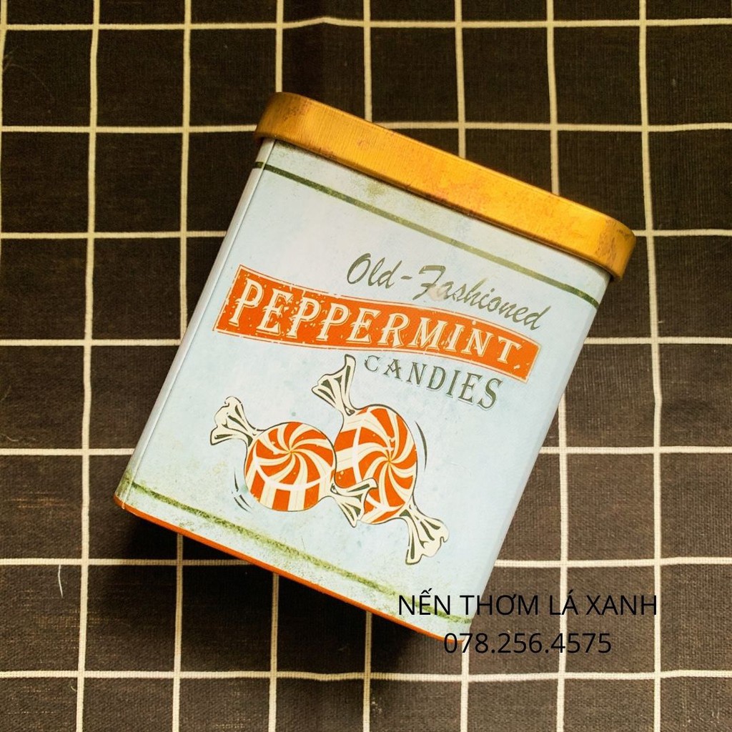 Nến thơm Vintage Old Fashioned Peppermint Candies hộp thiếc phong cách cổ điển