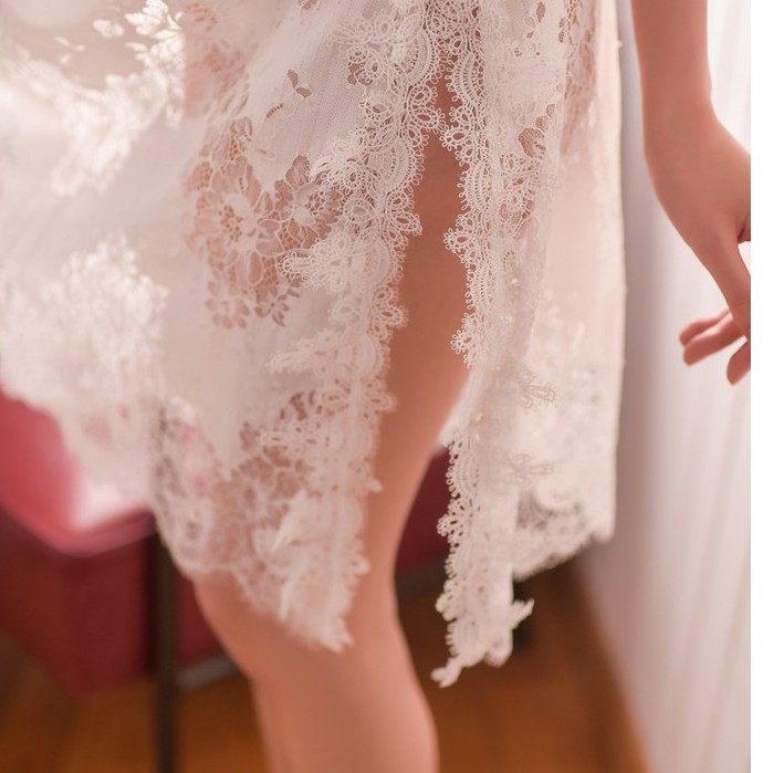 Váy ngủ ren nữ big size AMUSE V27 sexy rẻ đẹp🔥BIGSIZE 62KG🔥 đầm ngủ ren đan dây xẻ tà sexy xuyên thấu cao cấp | BigBuy360 - bigbuy360.vn