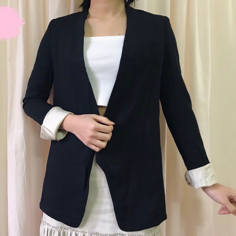 [DE37] Blazer, Vest đen