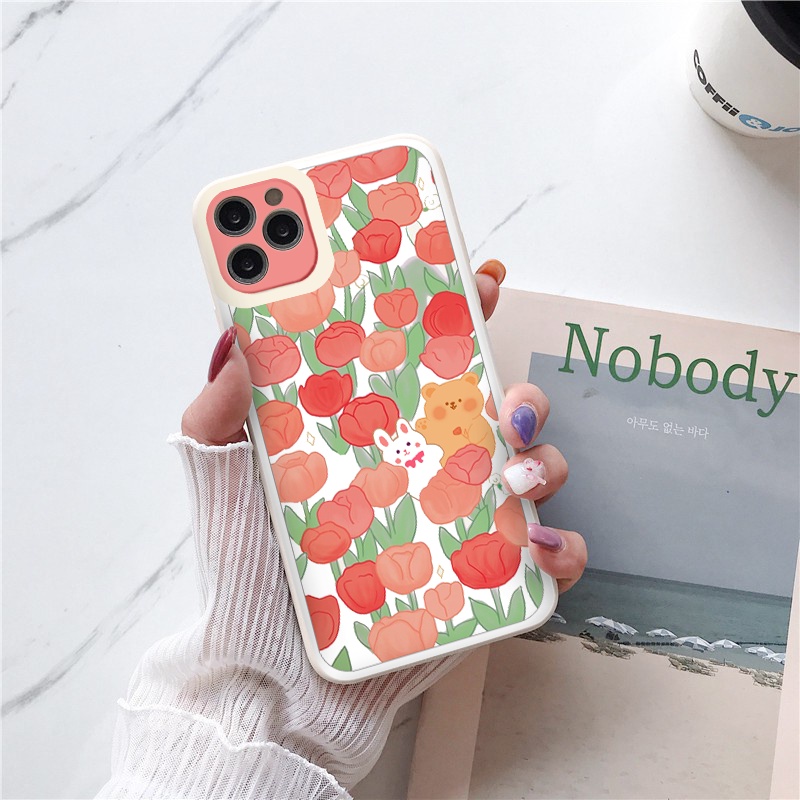 Ốp lưng iphone Pink Garden cạnh vuông 6/6plus/6s/6splus/7/7plus/8/8plus/x/xr/xs/11/12/13/pro/max/plus/promax