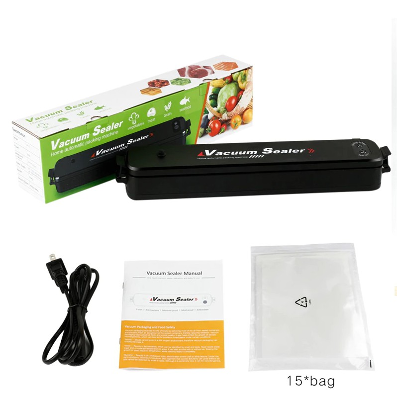 Máy hút chân không thực phẩm Vacuum Sealer dùng cho gia đình- Tặng 10 túi hút chân không rộng 20cm dài 25cm