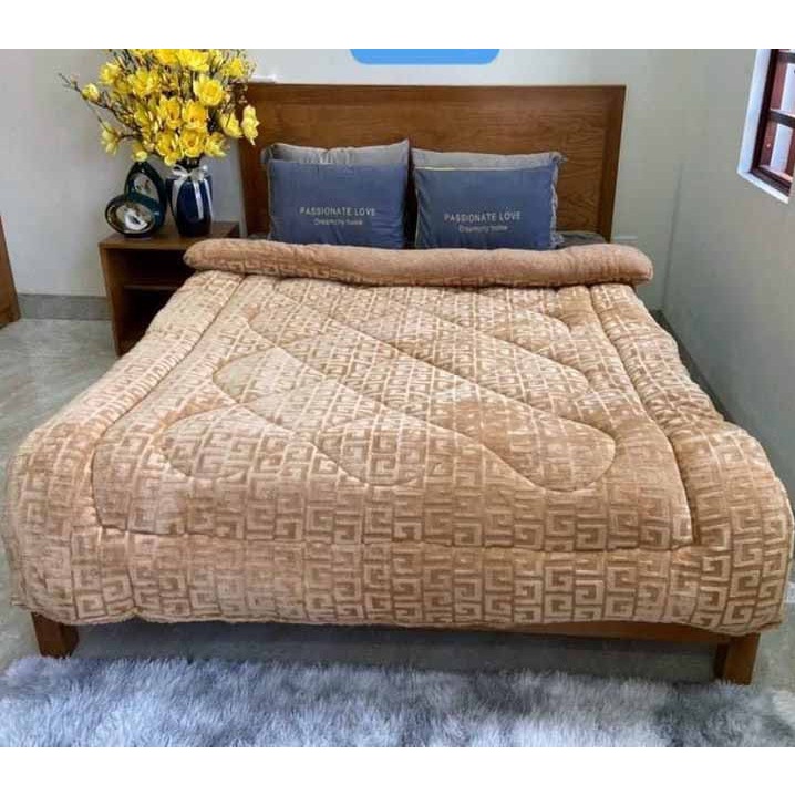 Chăn Lông Cừu Chữ Vạn Nỉ Nhung 3,5kg Nhập Khẩu Cao Cấp, Siêu Dày, Siêu Ấm, Siêu Mềm. Không Bai Xù, Không Rụng Lông Happy
