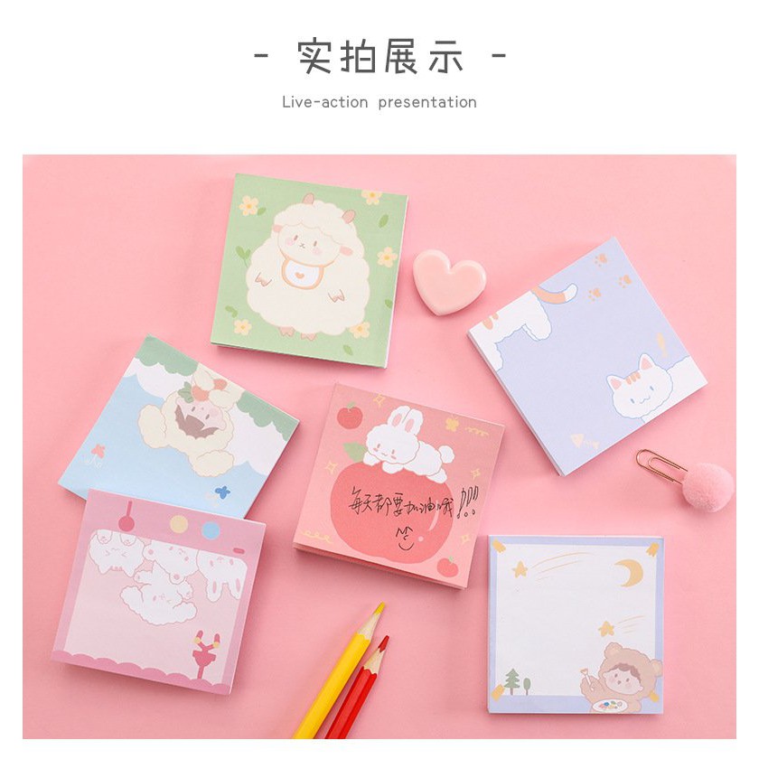 Tệp note 8x8cm hoạt hình cute - MiuSua