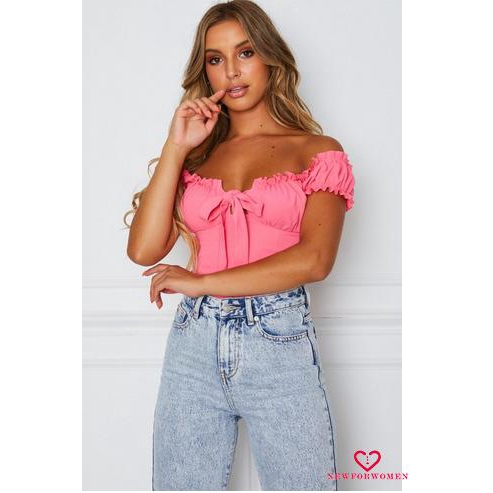 Bodysuit Ngắn Tay Trễ Vai Phong Cách Quyến Rũ Dành Cho Nữ | BigBuy360 - bigbuy360.vn