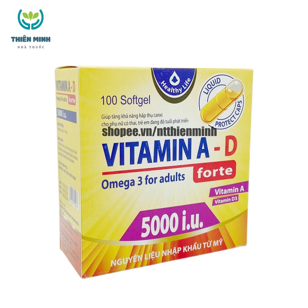 Viên uống bổ sung VITAMIN A-D giúp bố sung vitamin A,D tăng cường sức khỏe – Hộp 100 viên
