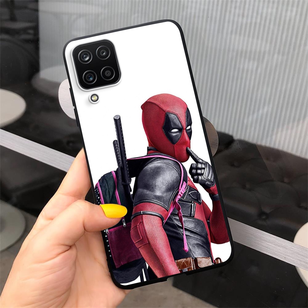 Ốp điện thoại Silicone mềm màu đen in hình Deadpool cho Samsung A6 2018 A6 Plus 2018 A7 2018 A8 2018 A8 Plus 2018