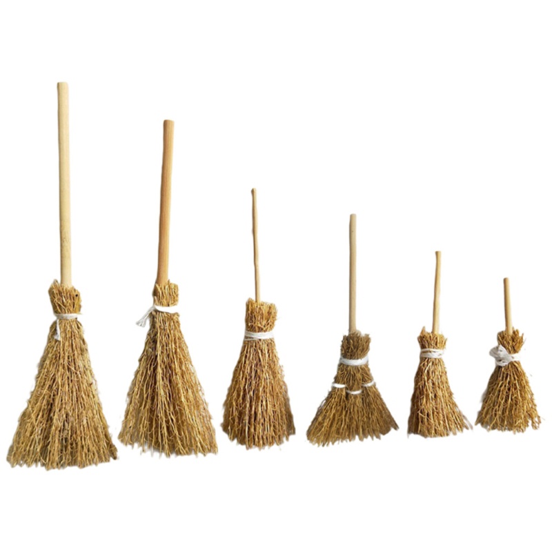 Set 1 / 12 Cây Chổi Mini Đồ Chơi Trang Trí Sân Vườn Cho Bé