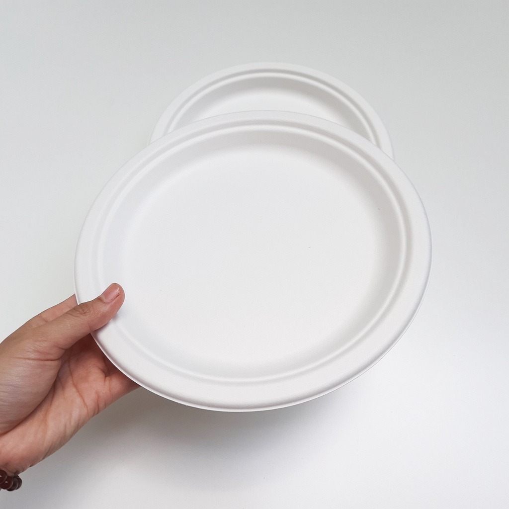 Đĩa Giấy Bã Mía Tự Hủy Sinh Học KOKUSAI Chất Lượng 22.5cm / 17.8cm  - Hàng chính hãng