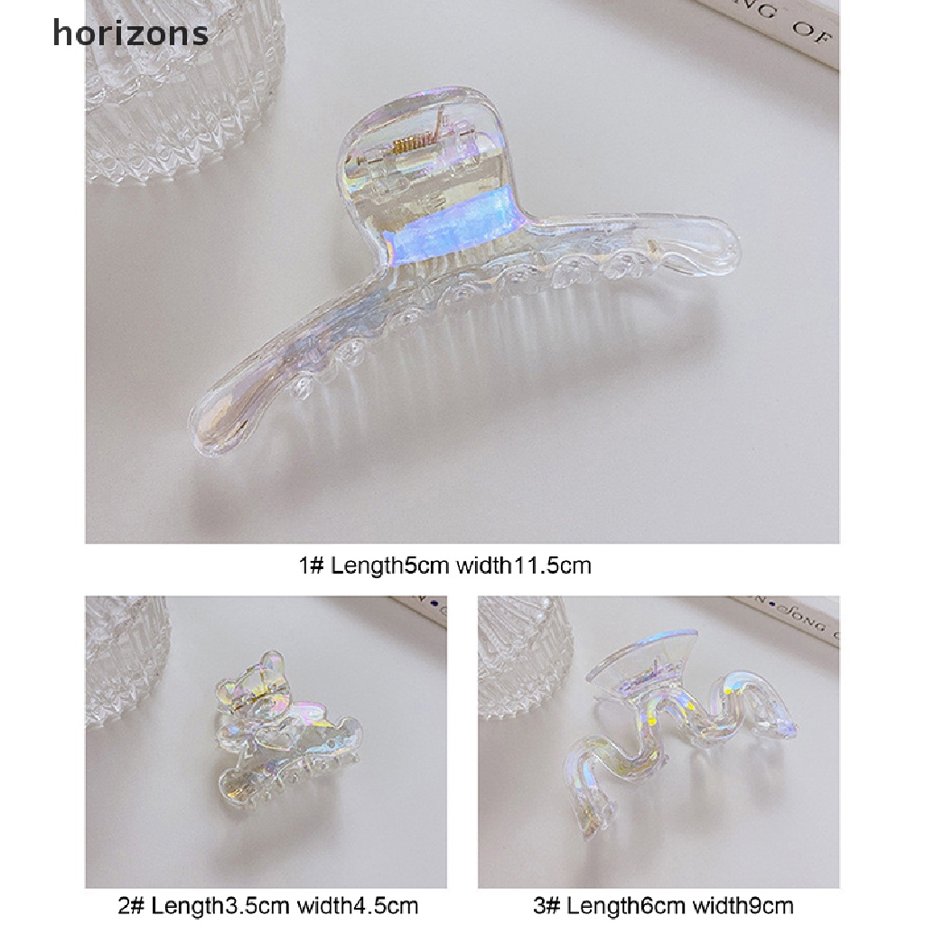 Kẹp Tóc Càng Cua Bằng Acrylic Màu Sắc Retro Pháp