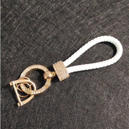 Móc Khóa Xe Hơi Làm Từ Da 2022 Đính Kim Cương Chống Thất Lạc