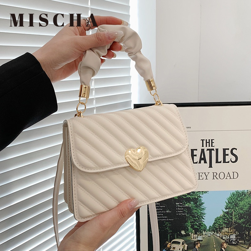 Mischa Túi Xách Da PU Hình Vuông Màu Trơn Dễ Phối Đồ Hợp Thời Trang