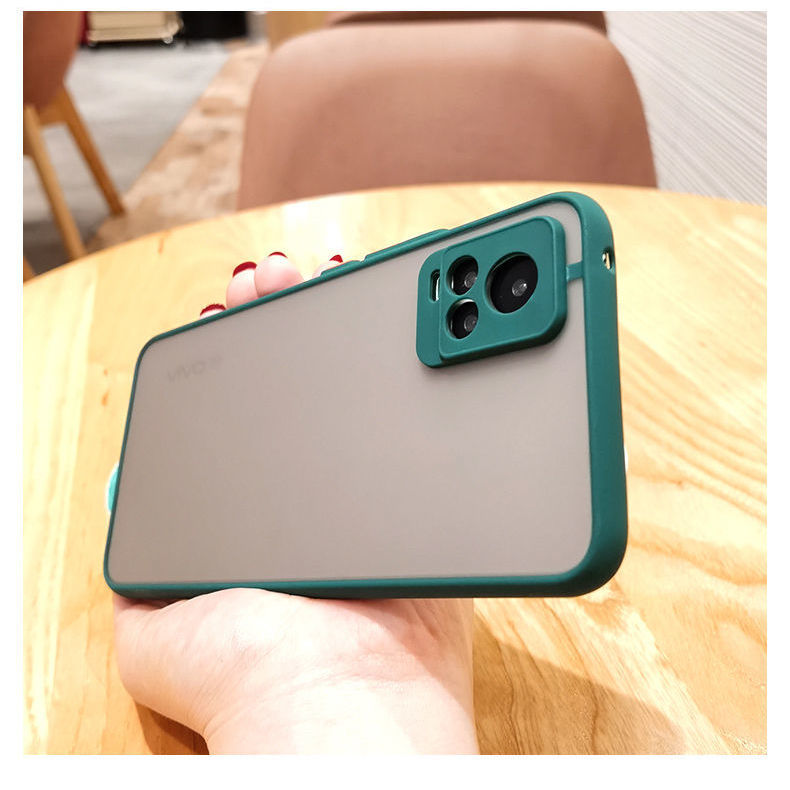 Ốp điện thoại cứng bảo vệ camera màu kẹo ngọt dành cho Vivo V21 5G V20 Se V19 Neo V17 V15 Pro