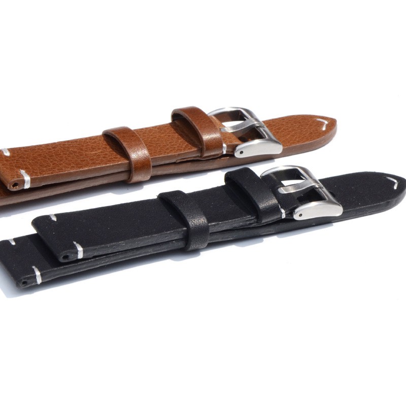 Dây đồng hồ da bò thật 2 mặt kiểu minimalist TIK017