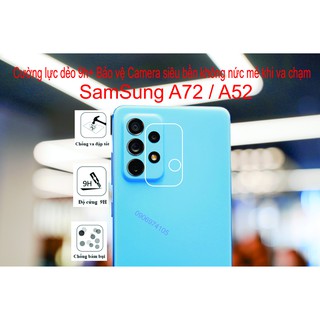 Kính Cường lực dẻo Bảo vệ Camera SAMSUNG A52 / A72 Bảo vệ camera tránh qua đập, tránh trầy xước tiệt đối