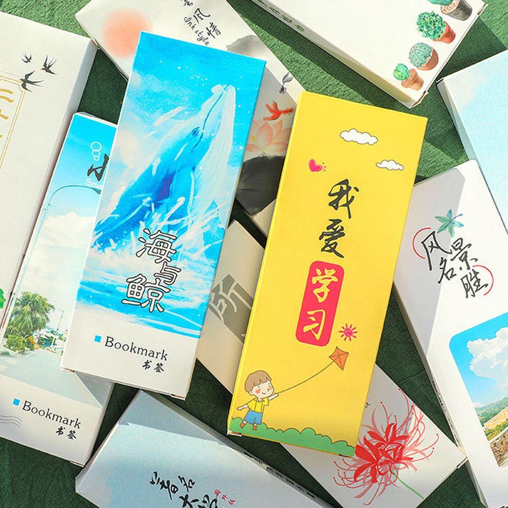 Dụng Cụ Kẹp Sách Bằng Giấy Họa Tiết Hoa Phong Cách Trung Quốc AUGUSTINA